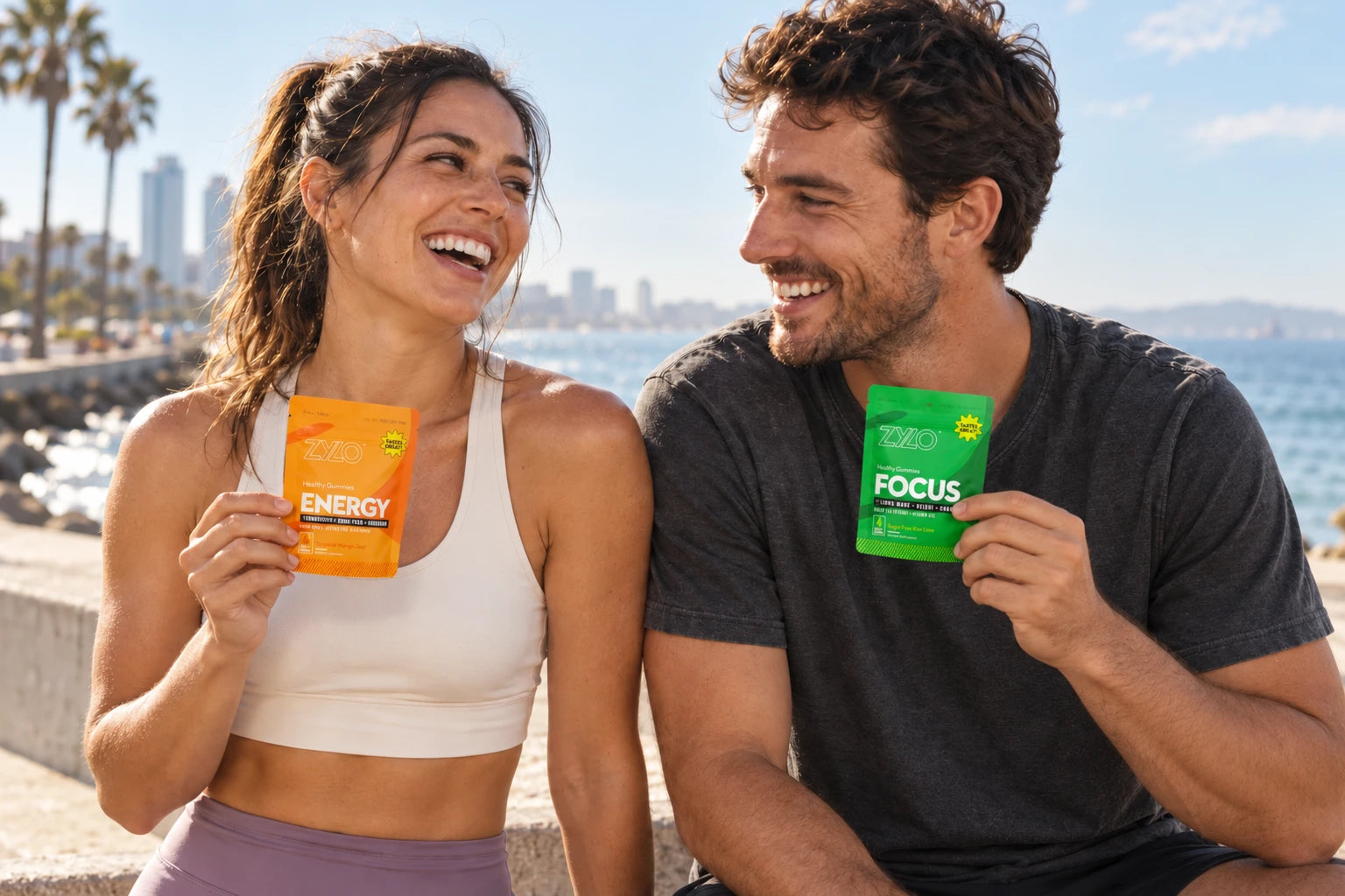 Coastal lifestyle concept with Energy and Focus packets